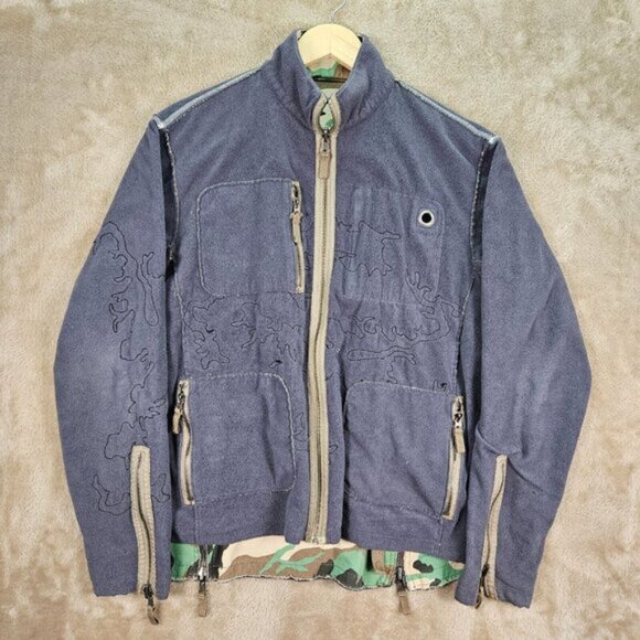 Y2K Triple Five Soul Camouflage Jacket Mens Size M Full Zip Long Sleeve 555 Soul - Picture 15 of 16